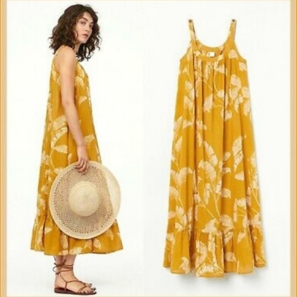 H&M Mustard Floral Maxi Dress - Picture 1 of 7